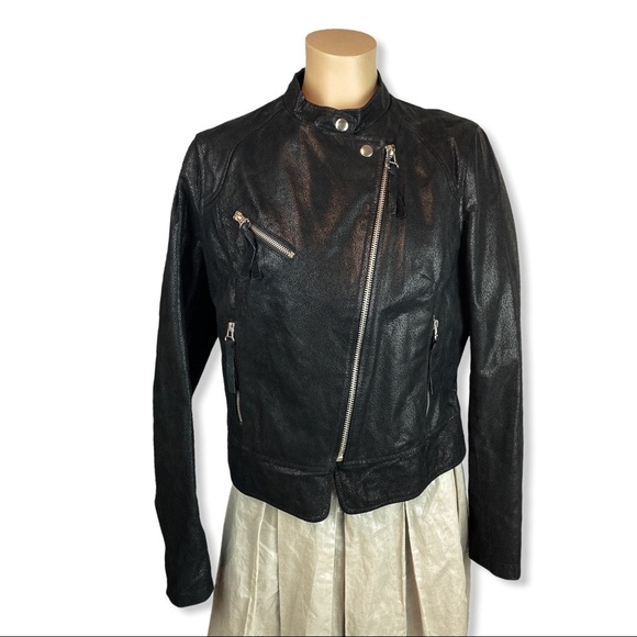 Black Vegan Leather Moto Jacket - Picture 2 of 9